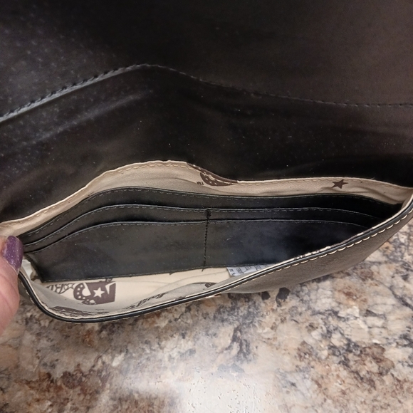 New Montana West/ American Bling Black Beaded Studded Clutch - Picture 4 of 5